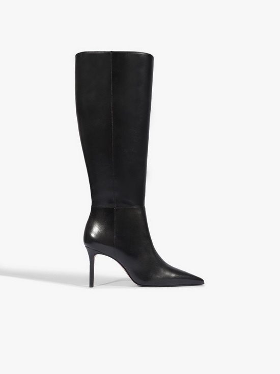 SCHUTZ Shoes - SCHUTZ Black Mikki Pointed-Toe Knee Boot with Stiletto Heel